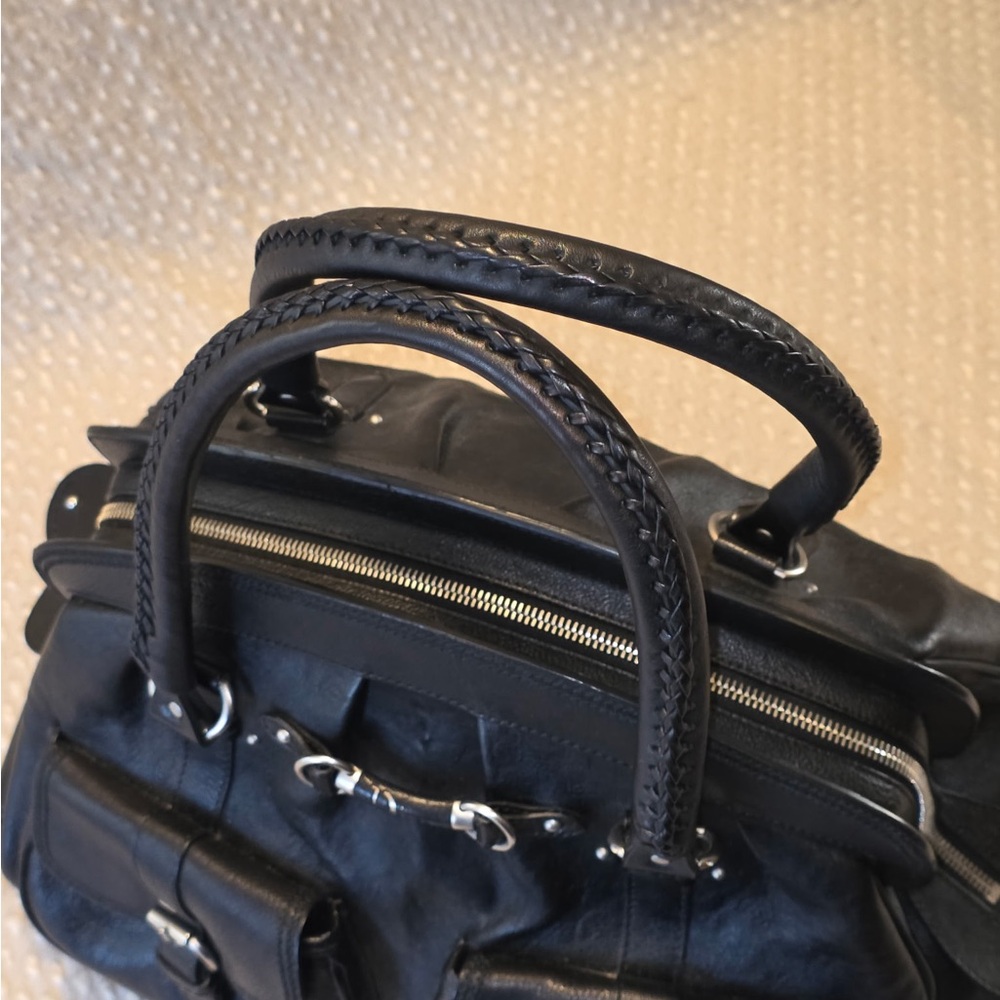 Vintage Dior Black Leather My Dior Satchel - Picture 8 of 13